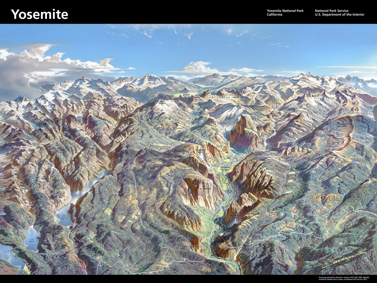 2017 Heinrich Berann Map of Yosemite National Park — photo 3