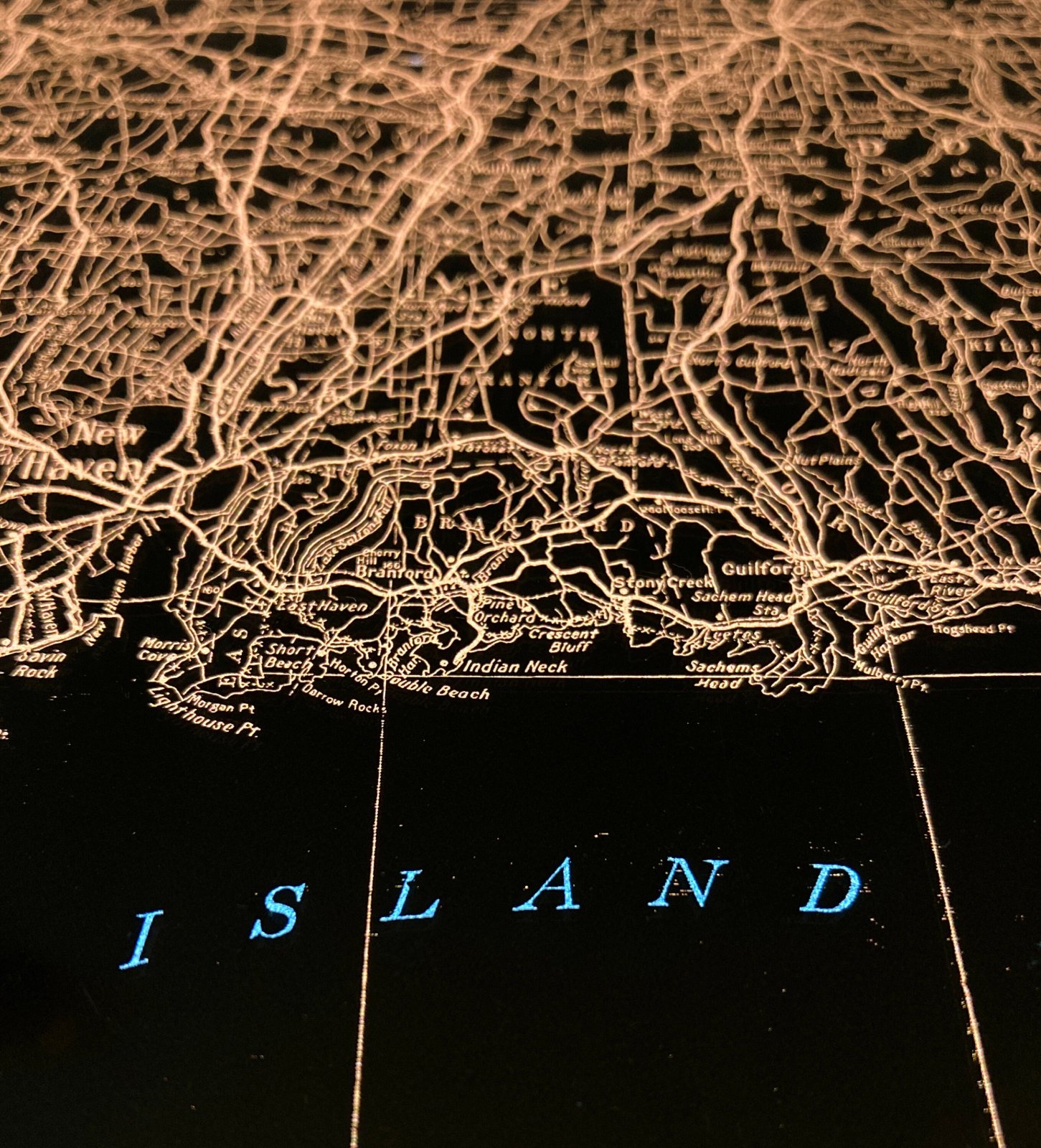 Backlit Connecticut & Massachusetts Map — photo 7