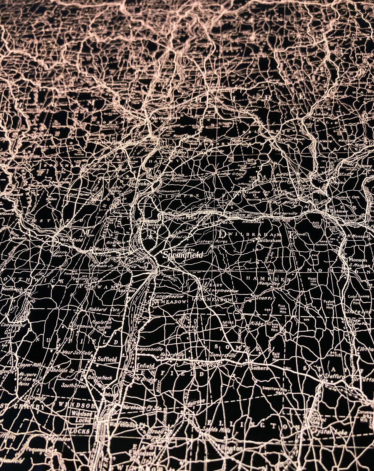 Backlit Connecticut & Massachusetts Map — photo 9