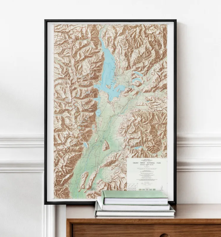 Grand Teton National Park 1968 Map Print