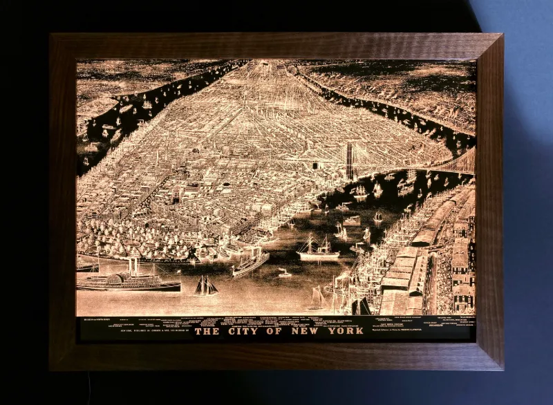 Vintage Manhattan Backlit Map